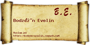 Bodzán Evelin névjegykártya